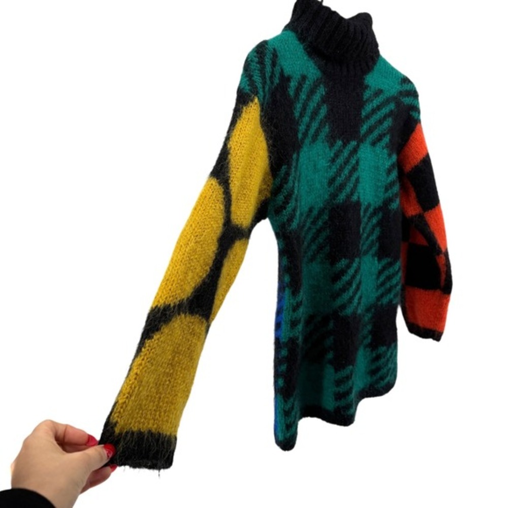 Vtg. 90s The Limited Womens M/L Pre-Owned Plaid Turtleneck Sweater Color Block - Picture 5 of 11
